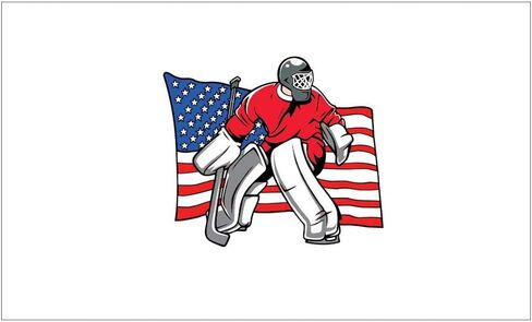 USA Flag Goalie Hockey Decal Vinyl Bumper Sticker 5" in Kuwait