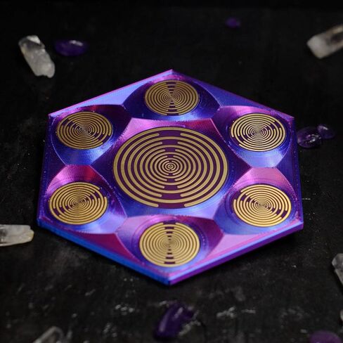 13cm Multi Wave Oscillator Coil, Mwo Polarizing Disc, 1 Large and 6 Small Pure Copper-Gold Plated Oscillation Discs, Golden Ratio Energy Disk Design, for Energy Flow, Overall Environmental Balance in Kuwait