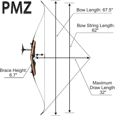 PMZ Recurve Bow and Arrow Set, Professional Aldults Archery Hunting Bow Kit, Ergonomic Design 67.5'' Takedown Bow for Youth Beginners Enthusiasts and Hunting, Right Hand (20-60lbs) in Saudi Arabia