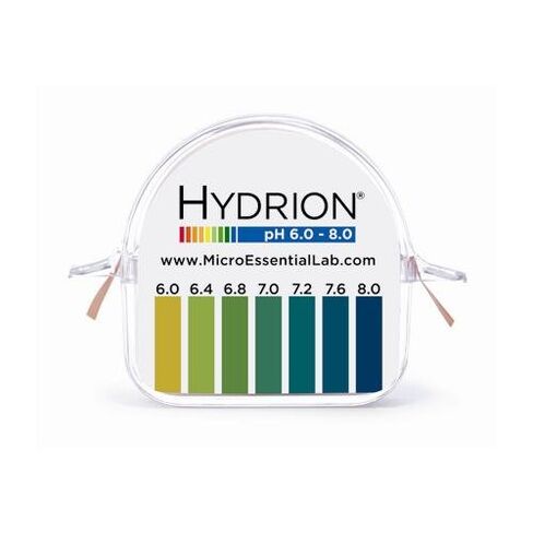 موزع ورق اختبار درجة الحموضة من Micro Essential Hydrion 6080 بوليسترين مزدوج اللفة قصير المدى، نطاق 6-8 درجة حموضة (علبة مكونة من 10) in Kuwait