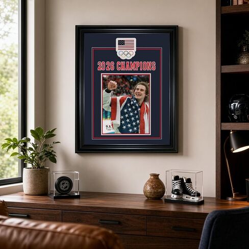 Jack Hughes Framed 16x20 Team USA 2026 Winter Olympics Gold Medal Celebration in Kuwait