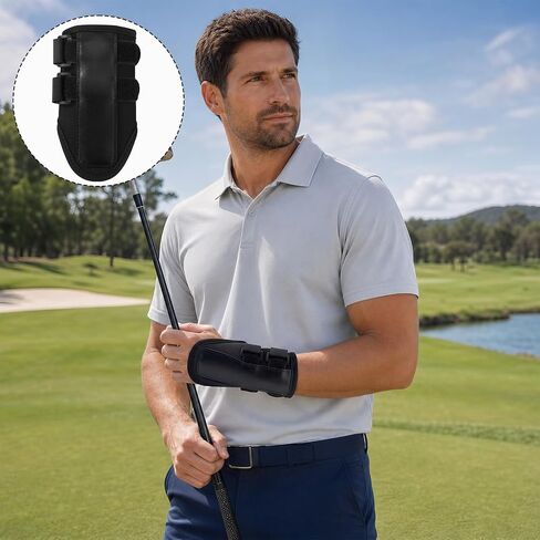 Golf Wrist Training Aid, Adjustable Golf Swing Alignment Brace Hand Gesture Alignment Practice Tool for Swing Correction for Beginners and Pros(Black) in Kuwait