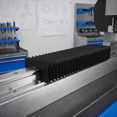 غطاء الأكورديون لآلة CNC من Operitacx - غطاء منفاخ الأكورديون الواقي لأداة الطحن مقاس 4 × 4 بوصة - واقي آلة الطحن المقاوم للزيت والغبار للمعدات in Kuwait