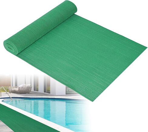 3 x16.4Ft PVC Pool Mat, Drainage Non Slip Flooring Mats Commercial Floor Matting 0.22'' Thick PVC Mesh Hollow for Swimming Pool Bathroom Kitchen Garage (5m) in Saudi Arabia