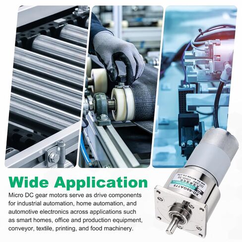 60GA775 Micro DC Gear Motor - 35W DC24V 30RPM / Silver / 1 Pcs Power Adjustable Speed Large Motor CW/CCW, [for Industrial Automation, Home Automation] in Kuwait