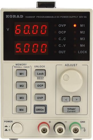 KORAD KA6005P - دقة قابلة للبرمجة ومتغيرة وقابلة للتعديل 60 فولت، 5 أمبير تيار مستمر، مصدر طاقة خطي رقمي درجة مختبرية منظمة in Kuwait