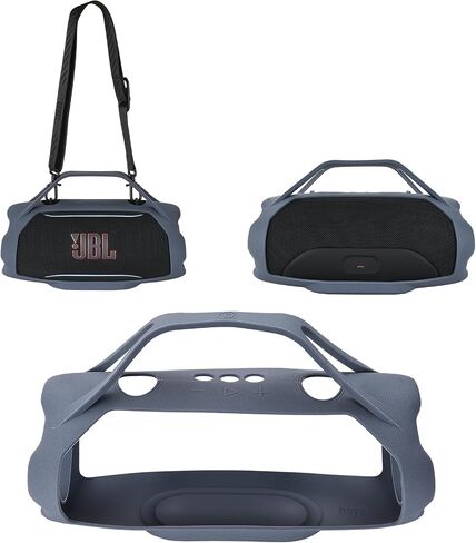 Silicone Cover for J-BL Xtreme 5, Shockproof Speaker Case with Handle & Shoulder Strap, Portable Carry Cover for Outdoor & Travel (Black) in Kuwait