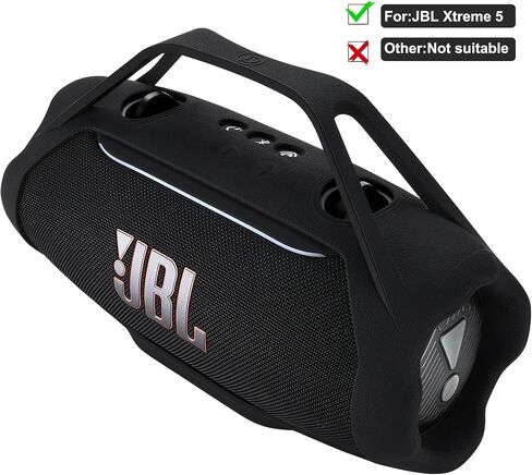 Silicone Cover for J-BL Xtreme 5, Shockproof Speaker Case with Handle & Shoulder Strap, Portable Carry Cover for Outdoor & Travel (Black) in Kuwait