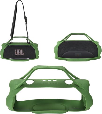 Silicone Cover for J-BL Xtreme 5, Shockproof Speaker Case with Handle & Shoulder Strap, Portable Carry Cover for Outdoor & Travel (Black) in Kuwait