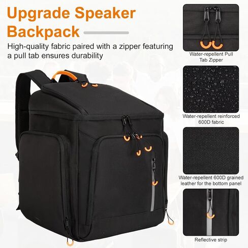 حقيبة ظهر لمكبر الصوت للسفر متوافقة مع Bose S1 Pro/S1 Pro+، JBL Partybox Encore Essential، تتميز بجزء سفلي غير قابل للانزلاق، وجيوب للملحقات، ومقصورة لسماعات الرأس، وتحمل 6 ميكروفونات in Kuwait