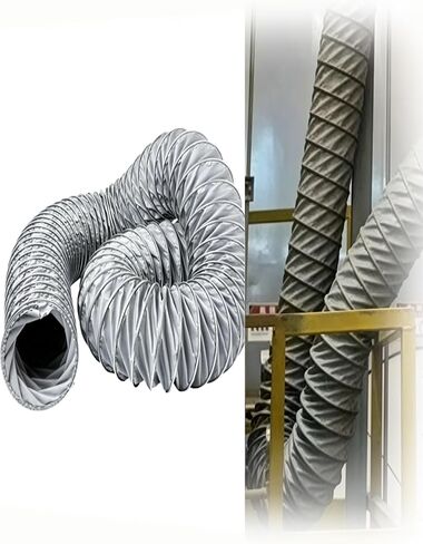 450°c Heat Resistant Ventilation Hose, Industrial Flexible Ducting for Boiler Smoke Exhaust, Welding Fume Extraction, Air Transfer(Length 5m,id 8cm) Length 5m ID 16cm in Kuwait