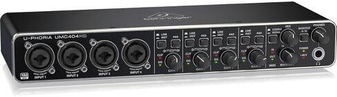 Behringer U-PHORIA UMC404HD 4x4 USB 2.0 واجهة صوت/MIDI، حزمة مع سماعات رأس TAPH100 ​​وكابل 2x XLR in Kuwait