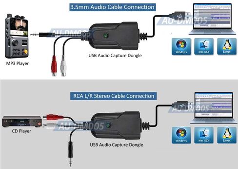 محول مسجل التقاط الصوت USB 2.0 - مسجل صوت MP3 WAV WMA قائم على الكمبيوتر in Kuwait