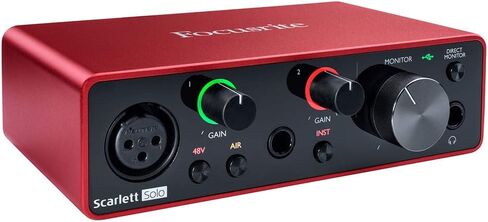 Focusrite Scarlett Solo 3rd Gen USB Audio Interface Bundle with 25-Feet XLR Male to XLR Female Microphone Cable, and Pop Filter for Broadcasting and Recording Microphones (3 Items) in Saudi Arabia