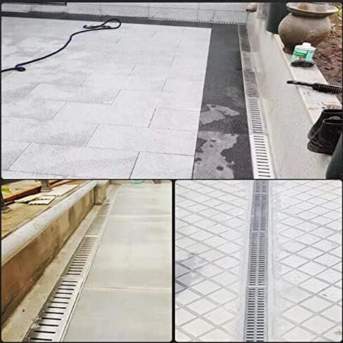 Efficient Stainless Steel Drain Grate Cover for Kitchen & Driveway - Easy Installation, Water Flow Management, Sewer & Trench Grill, Durable Drainage System in Kuwait