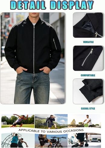 Men's Casual Jacket, Lightweight Breathable Outdoor Sports Coat, Machine Washable, All-Season Versatile in Kuwait