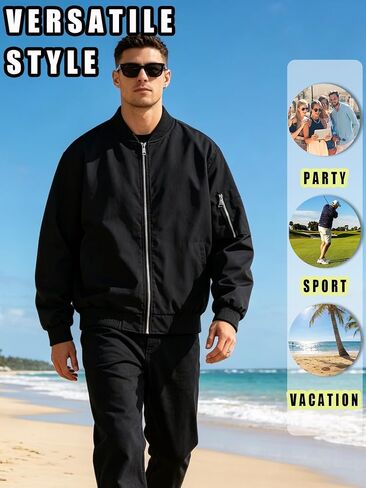 Men's Casual Jacket, Lightweight Breathable Outdoor Sports Coat, Machine Washable, All-Season Versatile in Kuwait