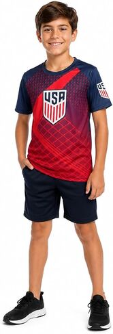 Outerstuff US Soccer Team USA Kids 4-16, Youth V-Neck Jersey Tee in Kuwait