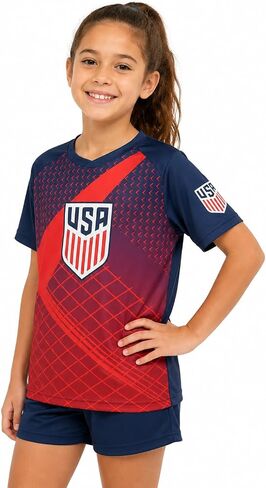 Outerstuff US Soccer Team USA Kids 4-16, Youth V-Neck Jersey Tee in Kuwait