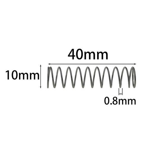 MEETOOT Compression Springs, 5-Pack 304 Stainless Steel, Outer Diameter 10mm, Wire Diameter 0.8mm, Free Length 40mm, Silver Tone in Saudi Arabia