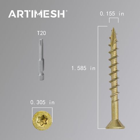360Pcs Wood Screws, #8x1-5/8 Deck Screws. Featured with Epoxy Coating, T20 Star Bit, 1500+ Hour Salt Spray & Superior Rust Resistance. Suitable for Outdoor Decking, Fences and Wood Work. in Kuwait