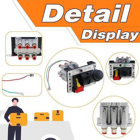 AV295 Power Take Off PTO Switch Dual Valve Air Kit مع Kickout، مجموعة صمام التحكم PTO لمضخة التفريغ، التحكم الهوائي لشاحنة قلابة، متوافق مع 328388-79X 329358X K90 AV-295 in Kuwait