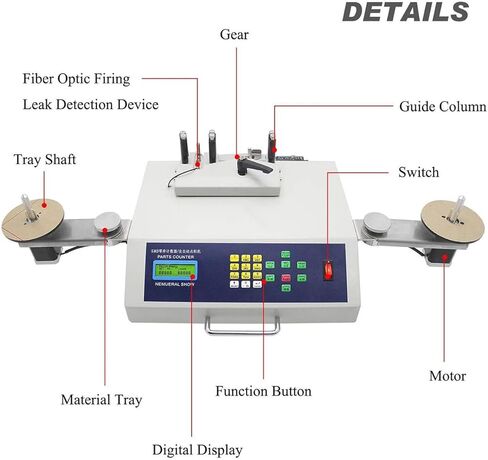 عداد مكونات SMT SMD مع كشف التسرب وشاشة LCD، -99999~99999 آلة عد مكونات الأجزاء الأوتوماتيكية، لأي حجم من عجلة الحزام، حساسية عالية in Kuwait