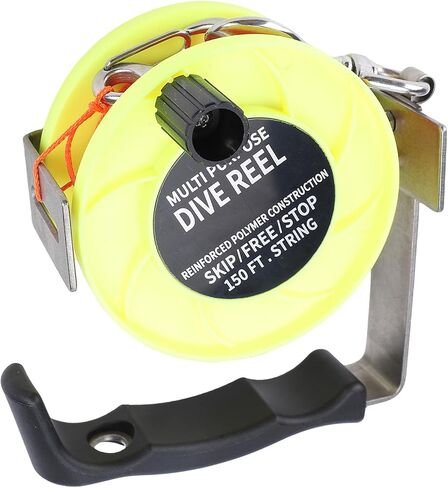 Drfeify Scuba Dive Reel، هيكل ABS والفولاذ المقاوم للصدأ مع خط 150 قدم ومقبض مريح، من أجل انجراف حطام الغوص في كهف الغوص in Kuwait