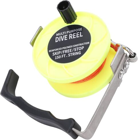 Drfeify Scuba Dive Reel، هيكل ABS والفولاذ المقاوم للصدأ مع خط 150 قدم ومقبض مريح، من أجل انجراف حطام الغوص في كهف الغوص in Kuwait