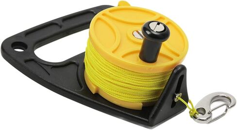 Diving Fishing Reel, Scuba Diving Reel with Thumb Stopper Hook, for Snorkeling Underwater Water Sports 46m Yellow Wire, Orange Wheel (black wheel) in Kuwait