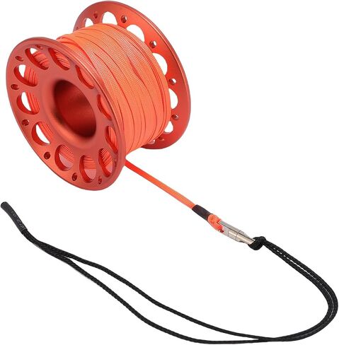 Scuba Diving Reel, 30m Aviation Aluminum Finger Spool with Dual Hook Design and Float Line Release, for Underwater Diving Snorkeling Spearfishing (Orange) in Saudi Arabia