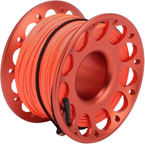 Scuba Diving Reel, 30m Aviation Aluminum Finger Spool with Dual Hook Design and Float Line Release, for Underwater Diving Snorkeling Spearfishing (Orange) in Saudi Arabia