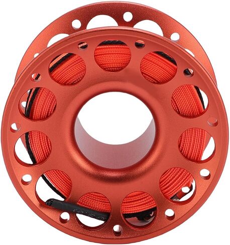 Scuba Diving Reel, 30m Aviation Aluminum Finger Spool with Dual Hook Design and Float Line Release, for Underwater Diving Snorkeling Spearfishing (Orange) in Saudi Arabia