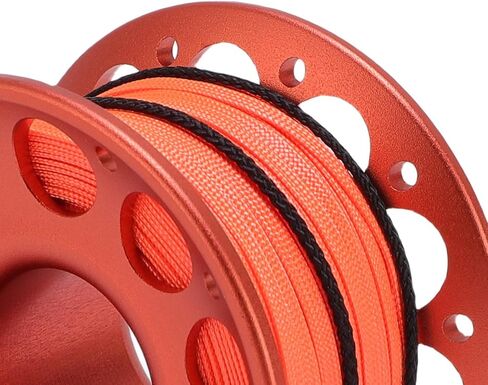 Scuba Diving Reel, 30m Aviation Aluminum Finger Spool with Dual Hook Design and Float Line Release, for Underwater Diving Snorkeling Spearfishing (Orange) in Saudi Arabia