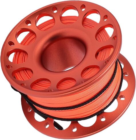 Scuba Diving Reel, 30m Aviation Aluminum Finger Spool with Dual Hook Design and Float Line Release, for Underwater Diving Snorkeling Spearfishing (Orange) in Saudi Arabia