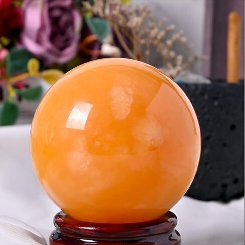 Citrine Crystal Ball Sphere for Abundance, Manifestation, and Decor,50~60mm in Kuwait
