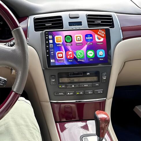 جهاز استقبال الوسائط الرقمية ستيريو للسيارة 2-Din لسيارة Lexus ES300/ES330 2001-2006، أجهزة استقبال صوت السيارة 9 بوصة مع دعم CarPlay Android Auto BT FM AHD GPS كاميرا احتياطية 2+64G in Kuwait