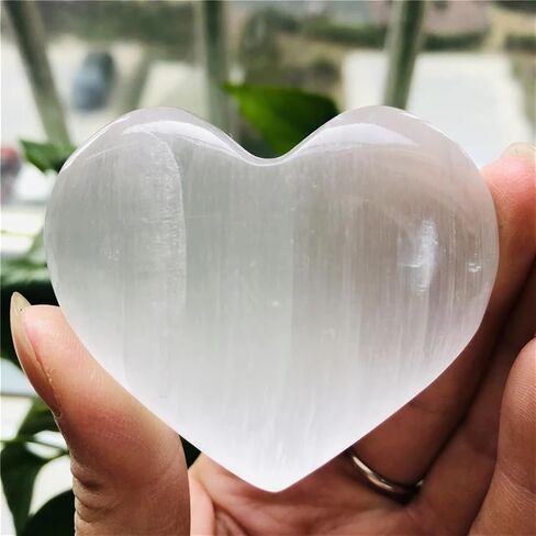 Crystal Selenite Heart Gypsum White Quartz in Kuwait