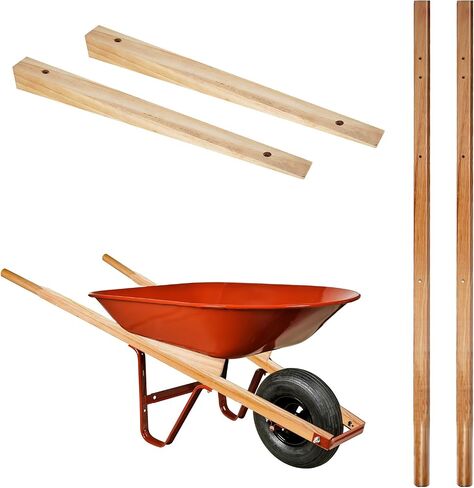 Wheelbarrow Handles Replacement Kit - Heavy Duty Pine Wood Wheelbarrow Replacement Handles - Fits Most Wheelbarrows, Ideal for Garden & DIY Use in Kuwait