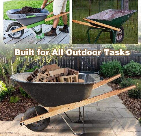 Wheelbarrow Handles Replacement Kit - Heavy Duty Pine Wood Wheelbarrow Replacement Handles - Fits Most Wheelbarrows, Ideal for Garden & DIY Use in Kuwait
