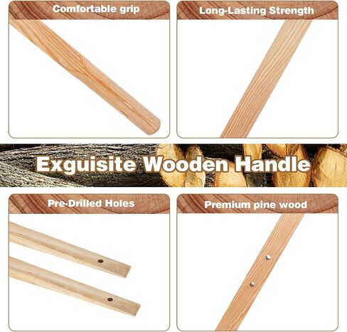 Wheelbarrow Handles Replacement Kit - Heavy Duty Pine Wood Wheelbarrow Replacement Handles - Fits Most Wheelbarrows, Ideal for Garden & DIY Use in Kuwait