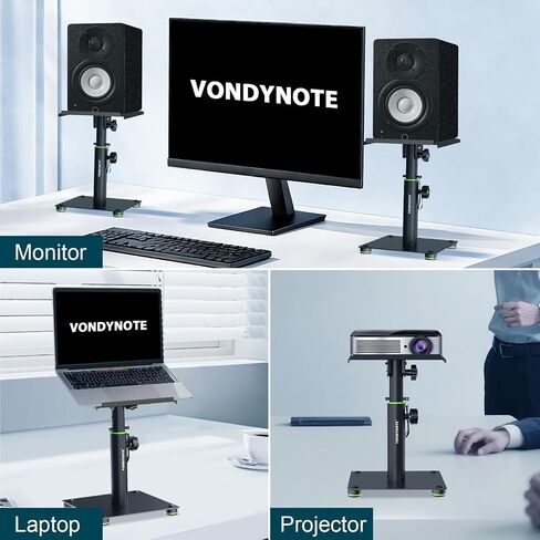 حامل سماعات سطح المكتب Vondynote زوج من حامل شاشة الاستوديو 12 درجة ارتفاع قابل للتعديل من 11 بوصة إلى 16 بوصة، حامل معدني لشاشات الاستوديو أو أجهزة الكمبيوتر المحمولة أو أجهزة العرض in Kuwait