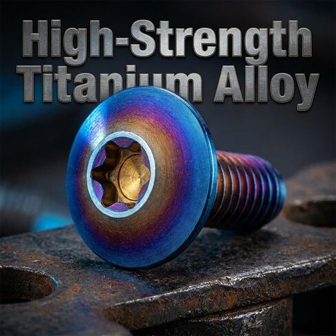ASIJUNTYECHO 4PCS Titanium Bolts M6 15mm Torx Head Screw for Car Motorcycle Bicycle in Kuwait