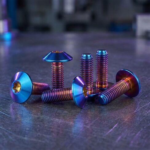 ASIJUNTYECHO 4PCS Titanium Bolts M6 15mm Torx Head Screw for Car Motorcycle Bicycle in Kuwait