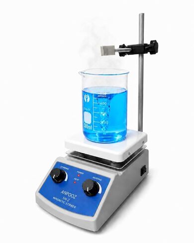 Magnetic Stirrer with Ceramic-Coated Hot Plate | 100-2000RPM, Anti-Corrosion Plate, Max. 1000mL, for Low-Viscosity Mixing in Lab, Class, Research in Kuwait