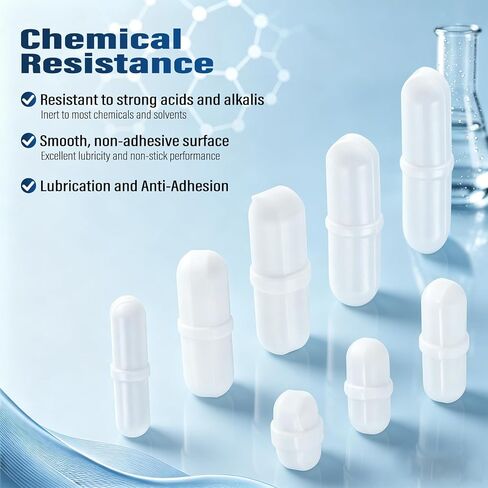9 قطع قضبان تحريك مغناطيسية مع مجموعة مسترد - قضبان خلاط محرك مغناطيسي للمختبر PTFE، قضيب تحريك بأحجام متعددة (5 × 10 مم، 6 × 15 مم، 6 × 20 مم، 7 × 25 مم، 7 × 30 مم، 8 × 30 مم، 8 × 35 مم، 9 × 28 مم)، أبيض in Kuwait