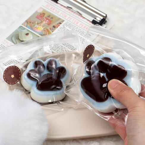 2Pcs Taba Squishy Cat Paw Squeeze Toys, Cute Cat Paw Squishy Toys for Stress Relief, Soft Jelly Kitty Squeeze Fidget Toys, Sensory Fidget Decompression Toy for Kids Adults(Multicolor) in Saudi Arabia