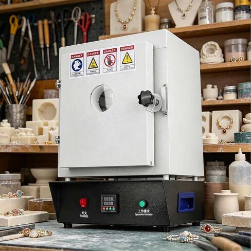 Electric Kiln 1150°C - Pid Temperature Control Melting Furnace For Jewelry Making,Lost Wax Casting,Ceramics & Metal Casting - Tabletop Lab Kiln With Viewing Window For Hobbyists & Professionals in Kuwait