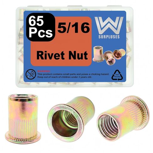 115 Pcs M6-1.0 Rivet Nut, Zinc-Plated Carbon Steel in Kuwait