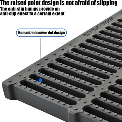 Durable Polymer Drain Grate - Rectangular Outdoor Cover for Garage, Road & Garden - Effectively Blocks Debris & Rainwater, Ideal for Drainage Solutions in Saudi Arabia